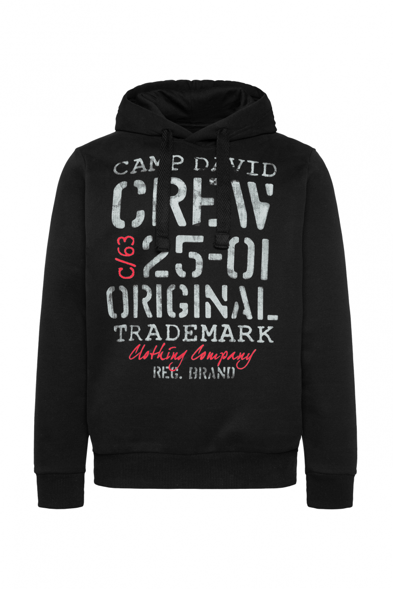 Kapuzensweatshirt mit Used Print black