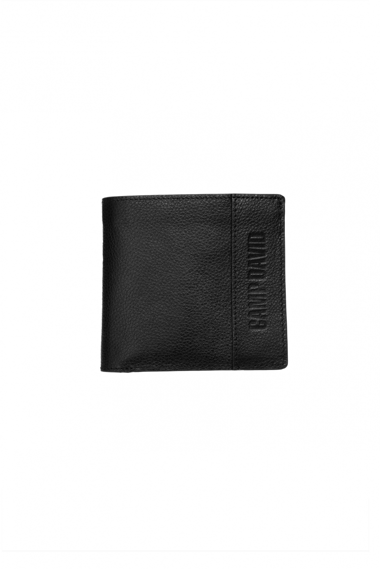 Klapp-Geldbörse mit Logo-Prägung black