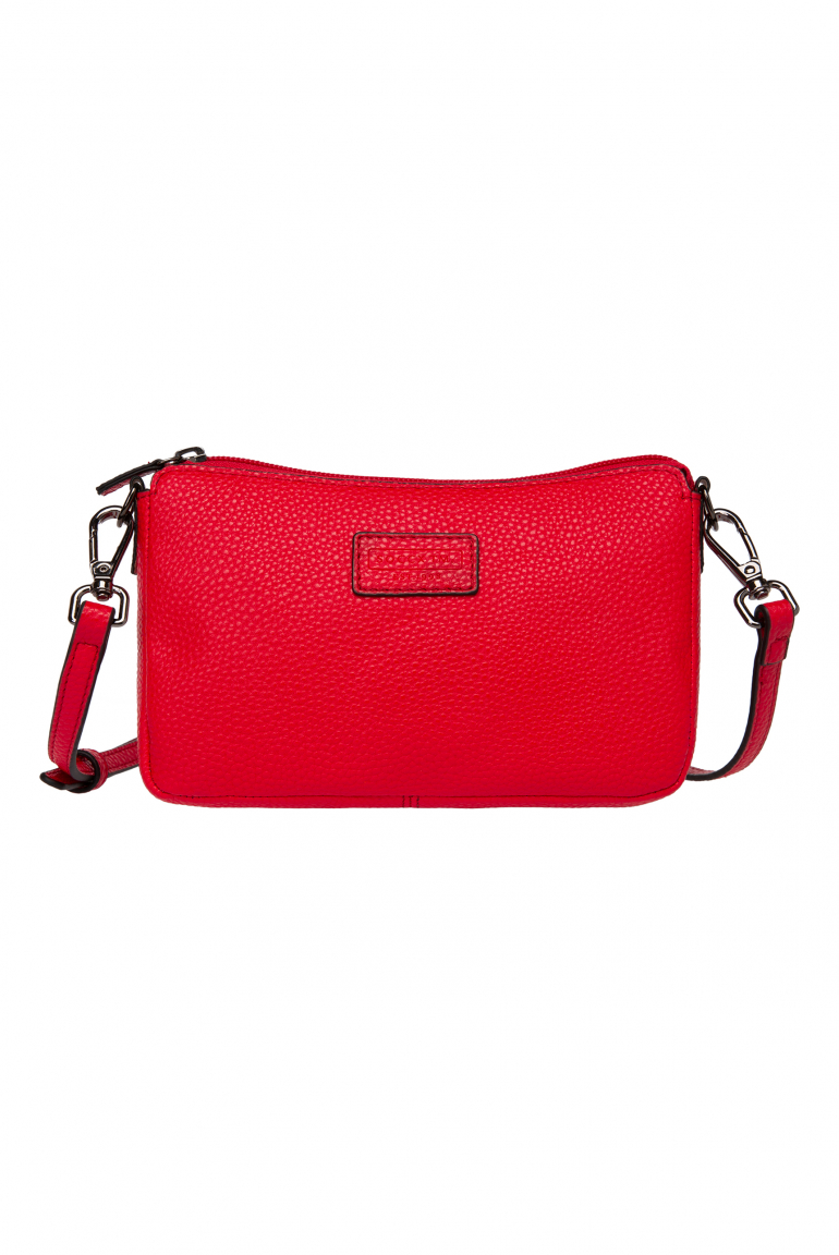 Kleine Crossbody Bag mit Label Badge clear red
