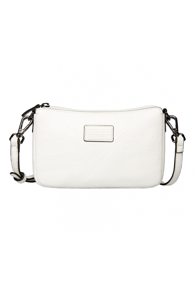 Kleine Crossbody Bag mit Label Badge ivory