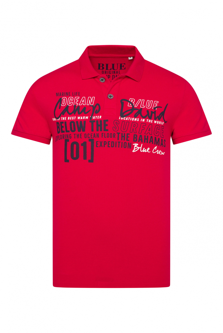 Kurzarmpolo aus Pikee mit Logo Artwork speed red