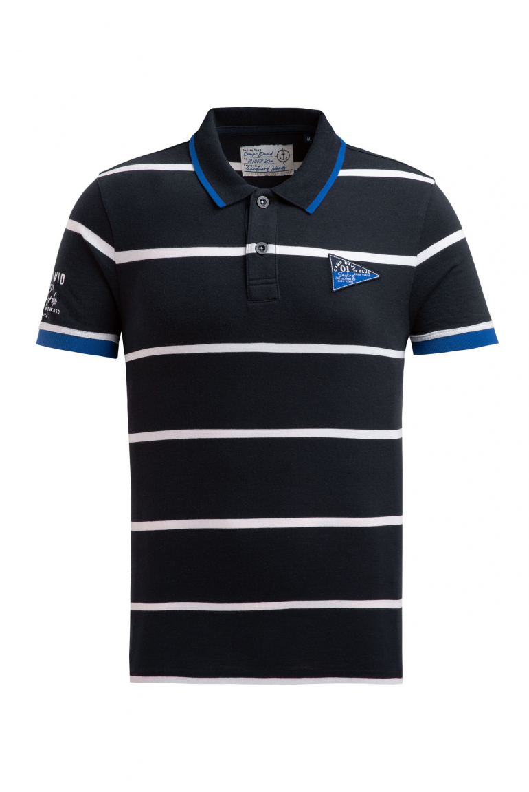 Kurzarmpolo mit Streifen-Design blue navy