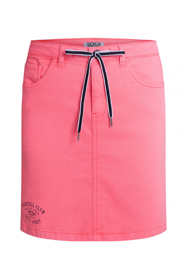 Kurzer Jeansrock AN:NE mit Print red neon