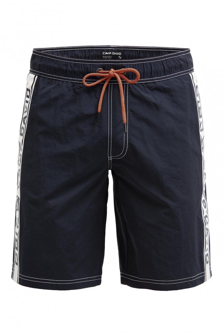Lange Badeshorts mit Logo-Tapes blue navy