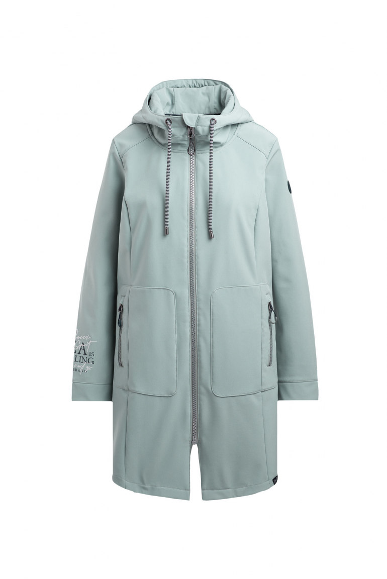 Lange Softshelljacke mit Kapuze und Logo Artworks frosted lake