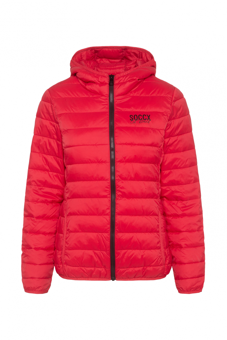 Leichte Steppjacke mit Kapuze royal red