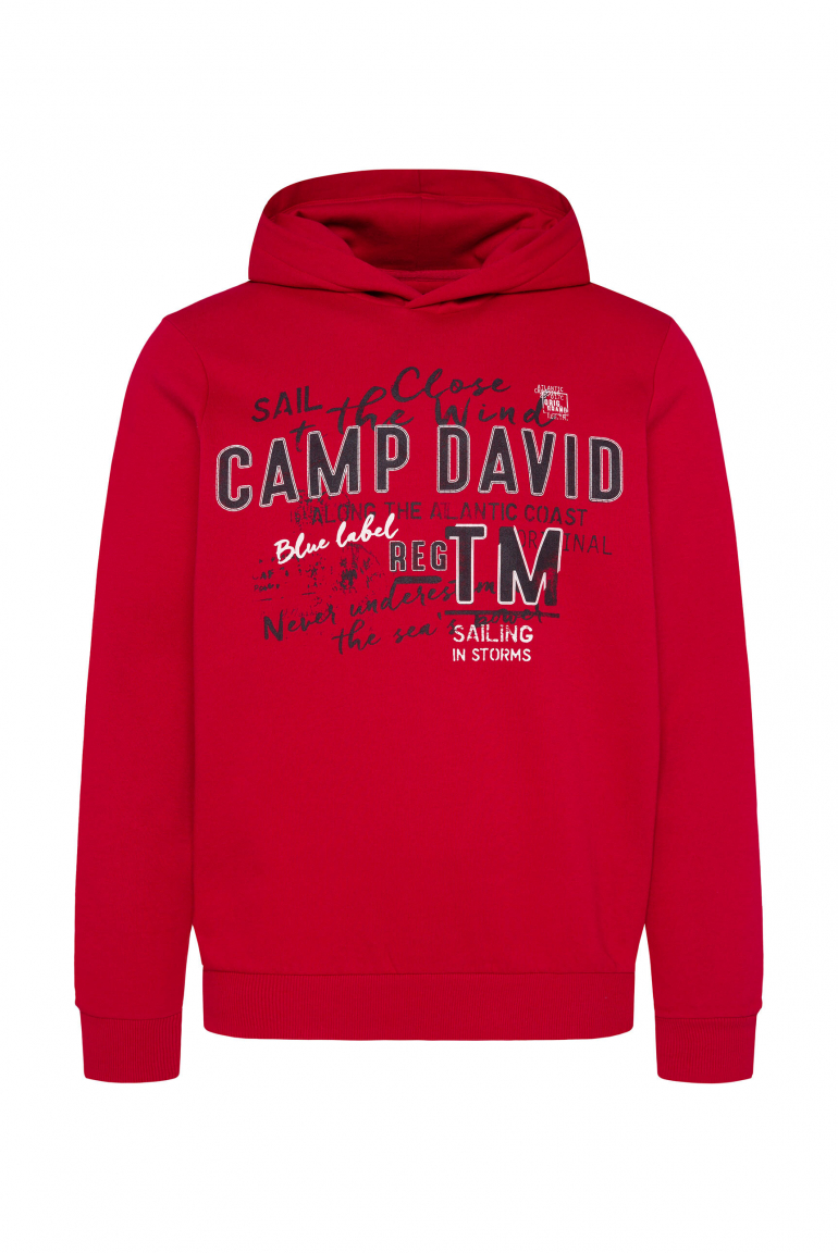 Leichter Hoodie mit Label Print royal red