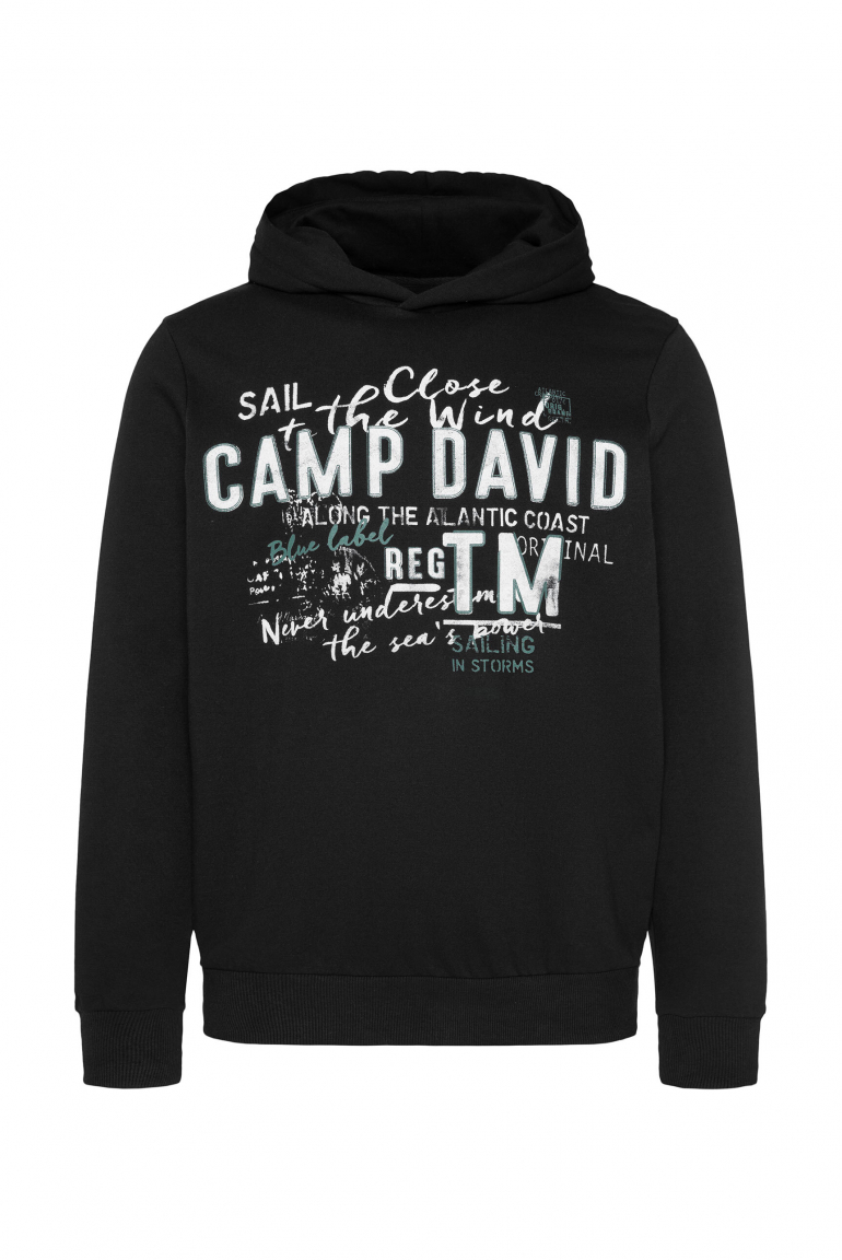 Leichter Hoodie mit Label Print black