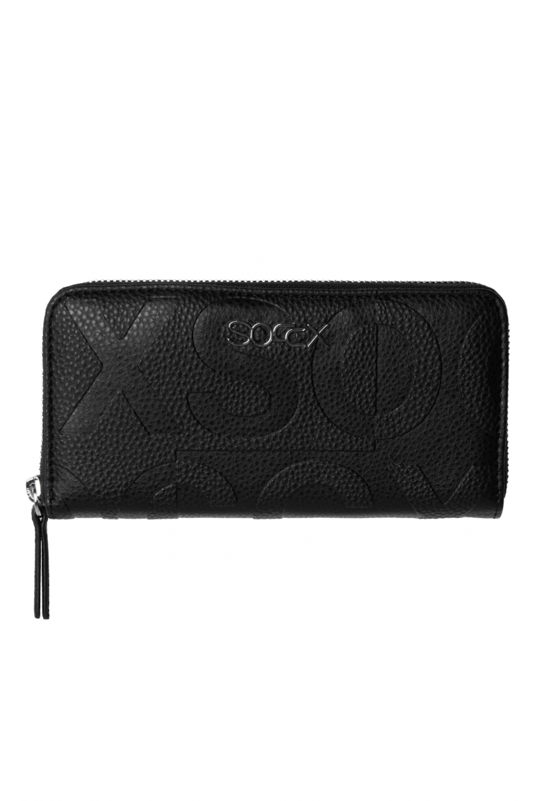 Longbörse mit All-Over-Logo-Prägung black