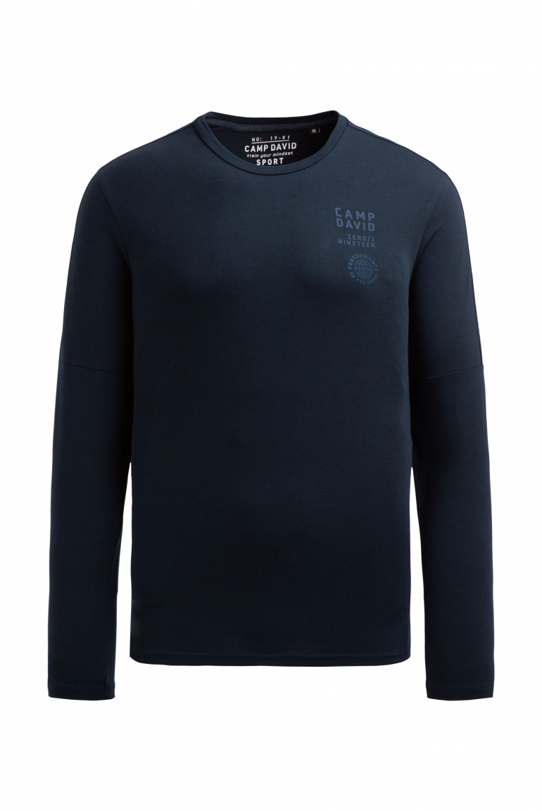 Longsleeve mit reflektierendem Schulter-Artwork blue navy