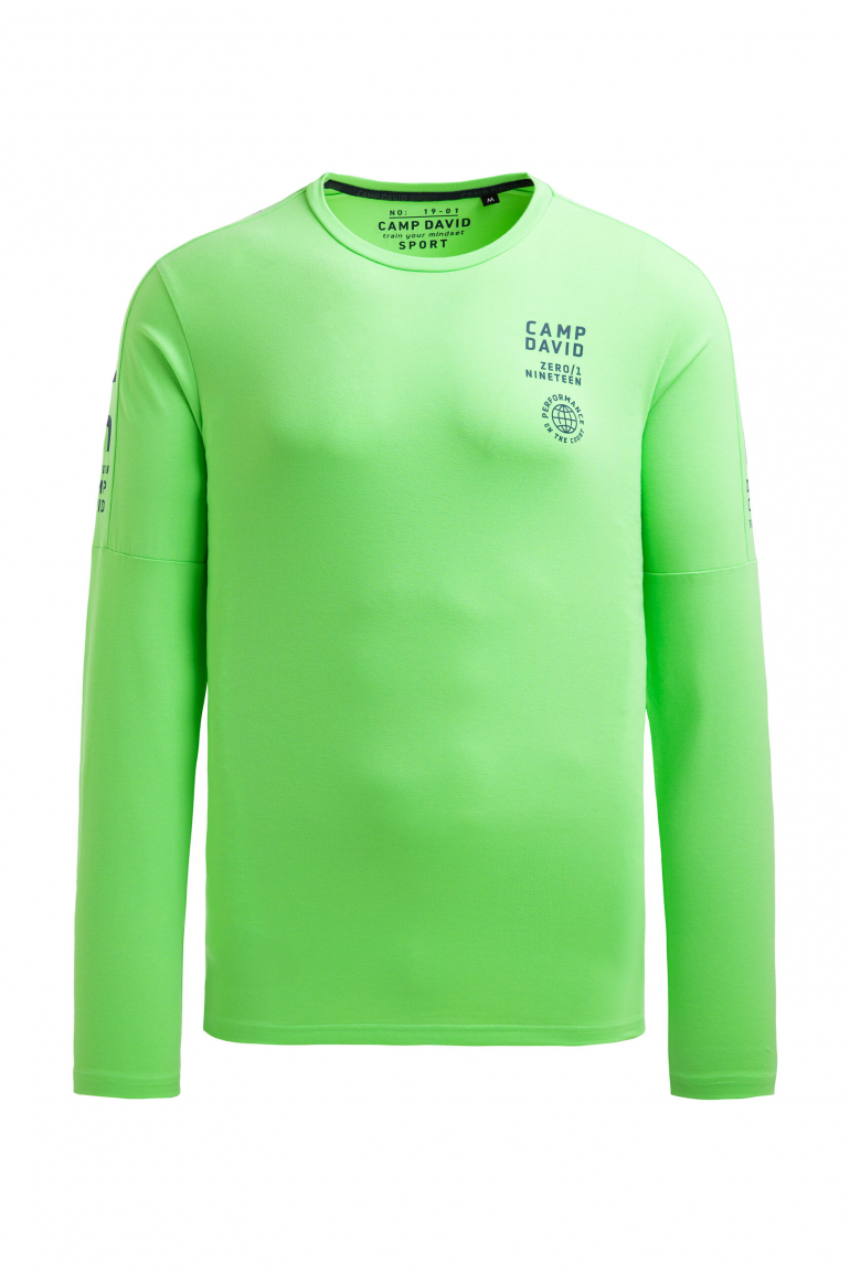Longsleeve mit reflektierendem Schulter-Artwork tech green