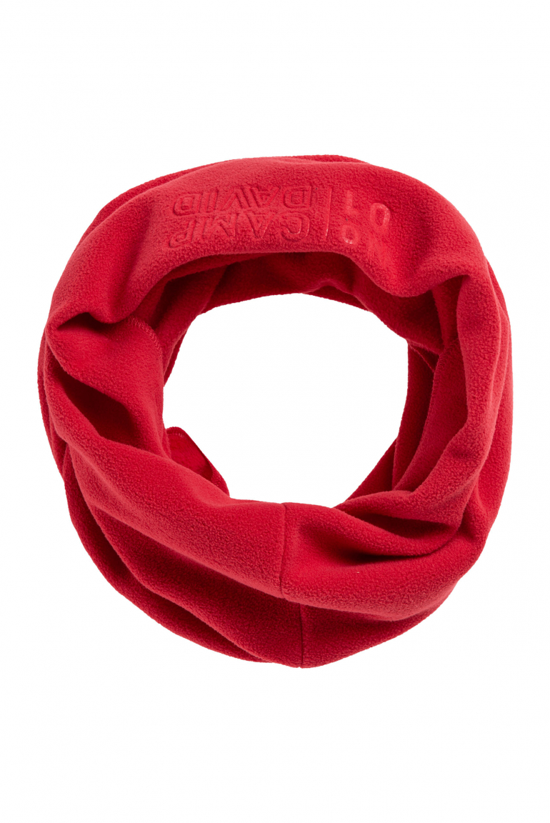 Loop Schal aus Fleece mit Logo-Prägung royal red