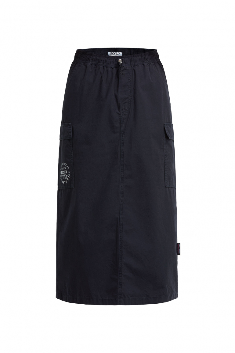 Midirock im Cargo-Stil mit Elastikbund blue navy