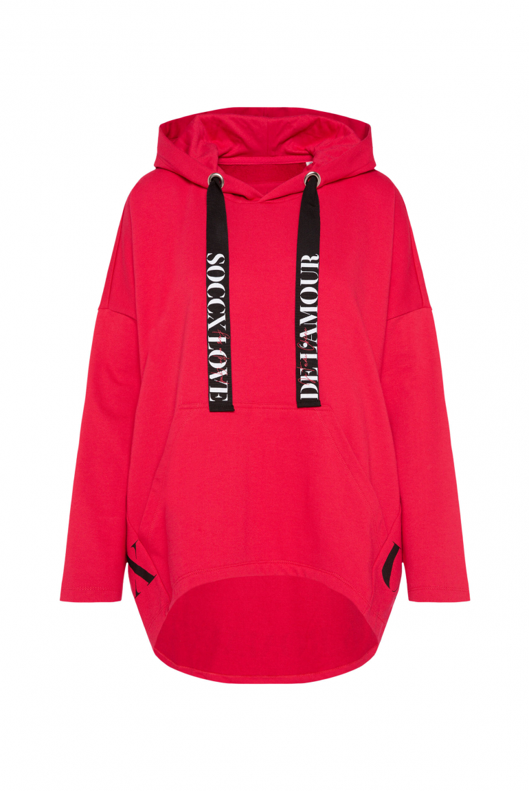 Oversized Hoodie mit Logo Print lovely red