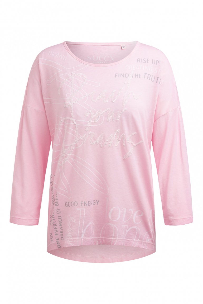 Oversized-Shirt Oil Dyed mit Artwork smooth rose