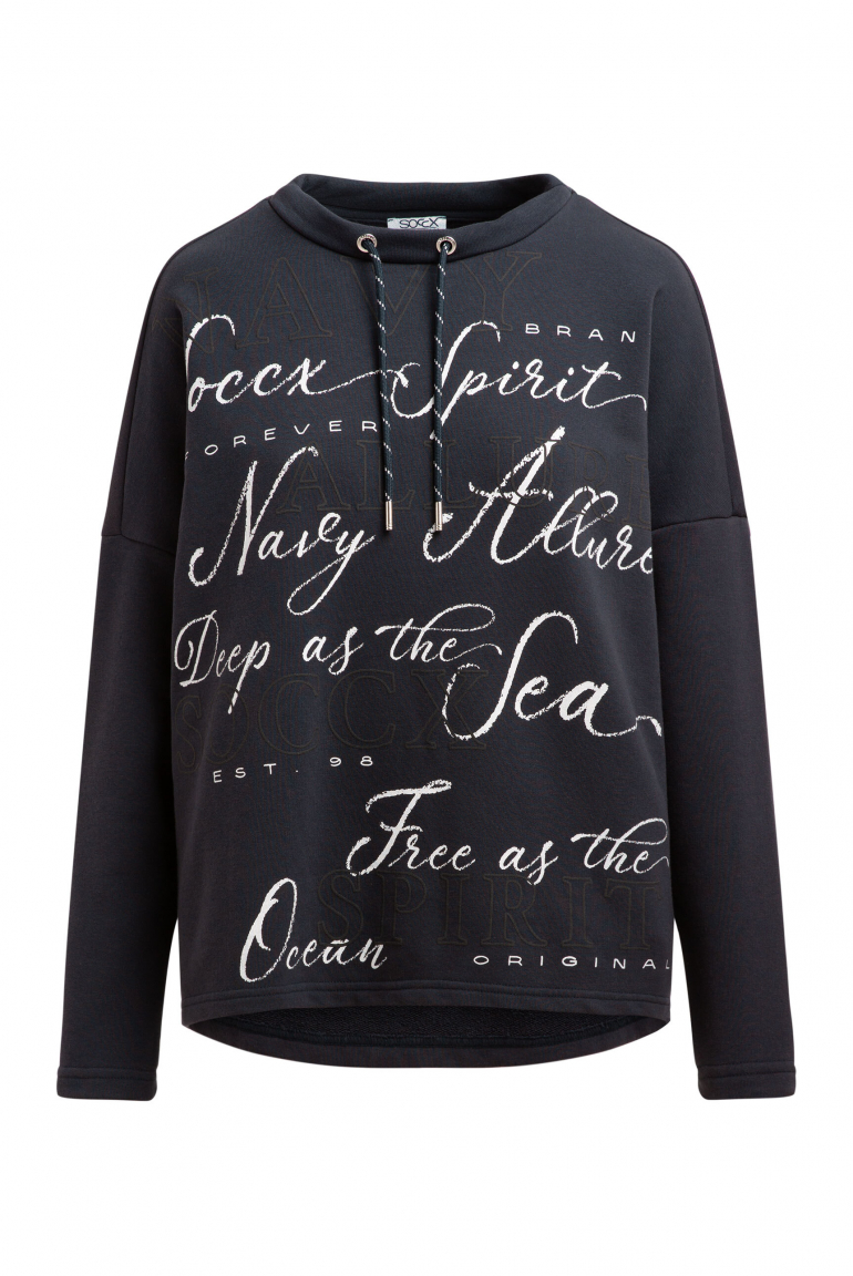 Oversized Sweatshirt mit Wording Print blue navy
