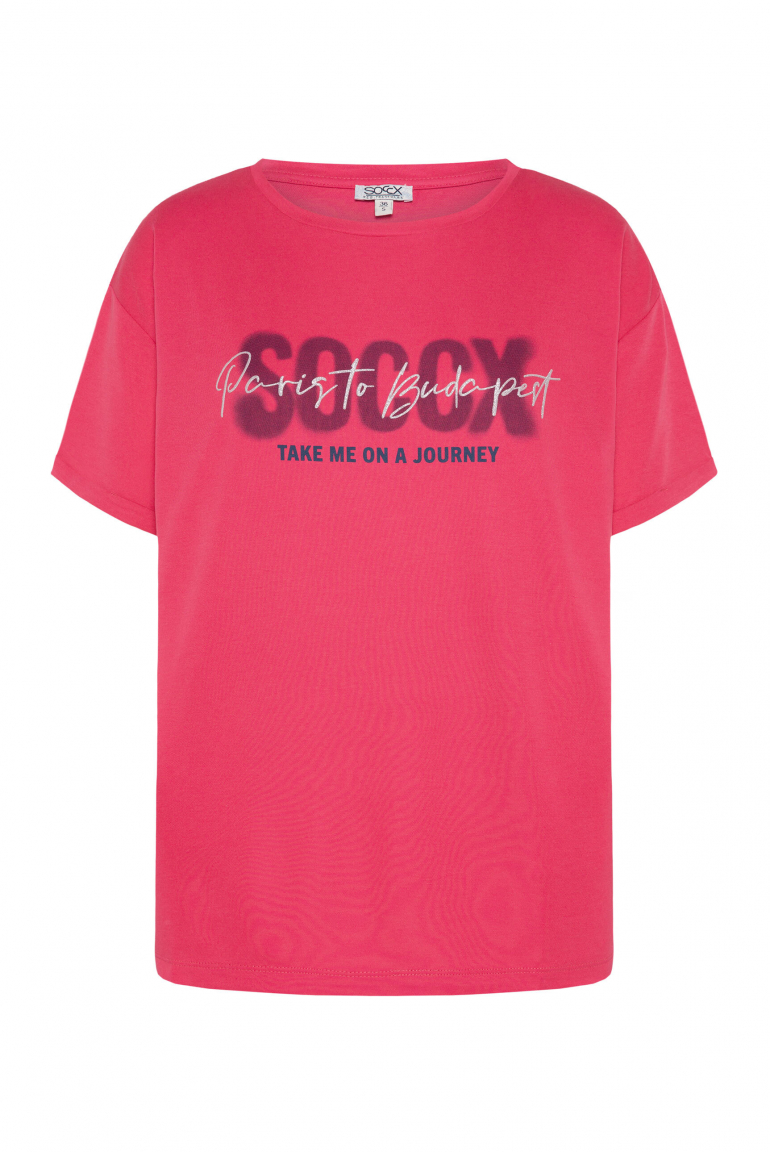 Oversized T-Shirt mit Logo Artwork pinky red