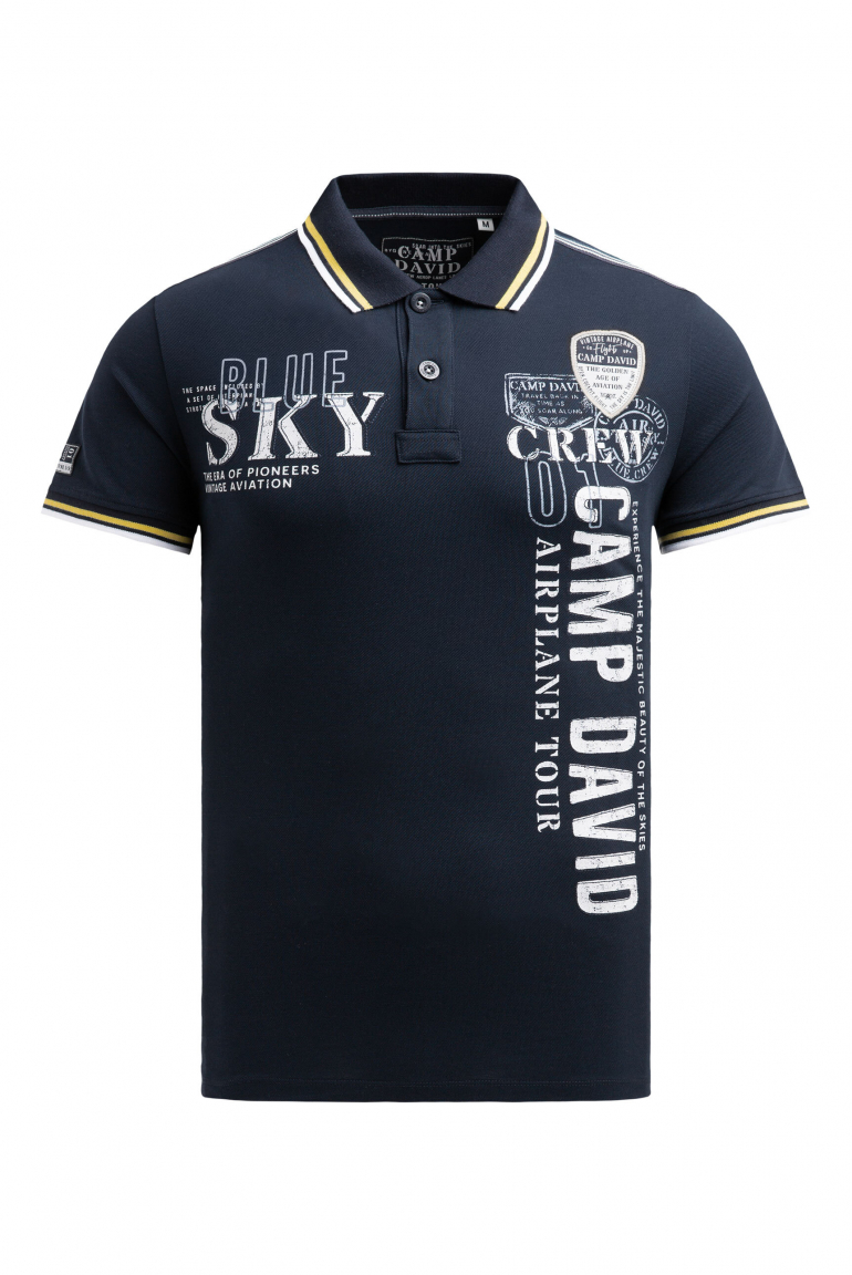 Poloshirt aus Pikee mit Logo Artworks blue navy