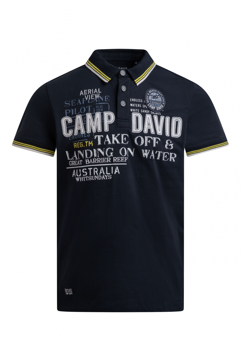 Poloshirt Kurzarm mit Logo-Applikationen blue navy