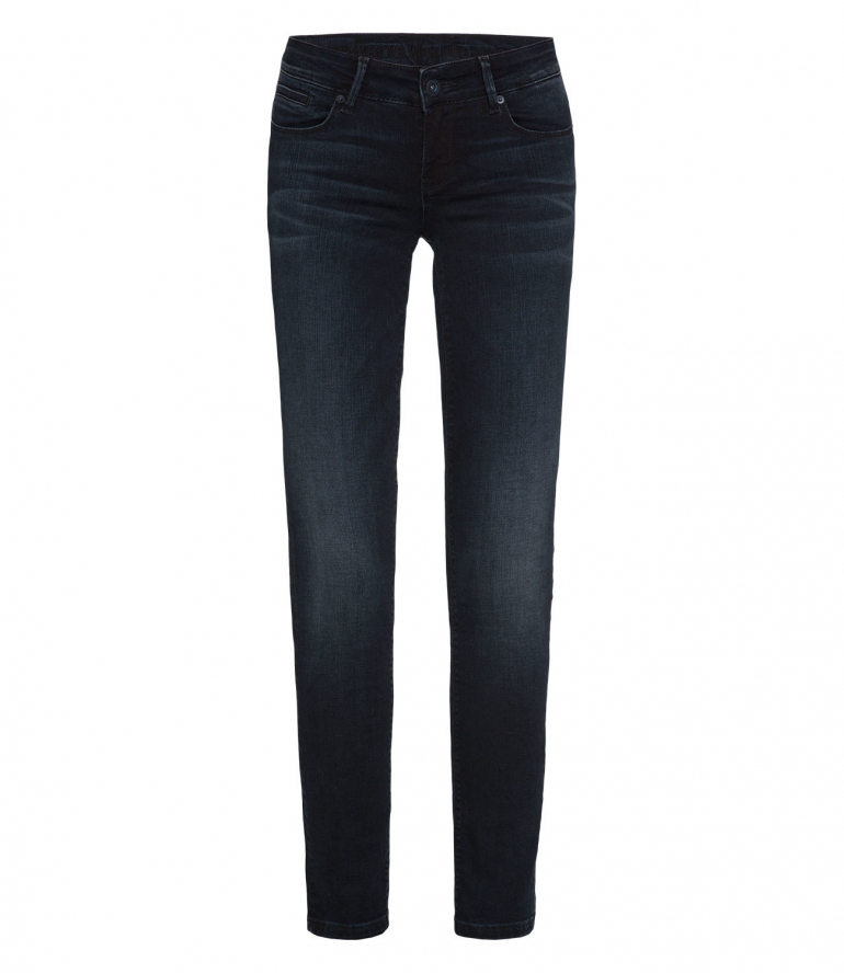Push Up Jeans mit Used-Waschung, Slim Fit blue black used