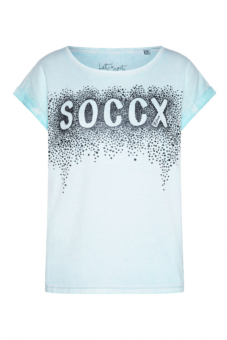 Rundhalsshirt Oil Dyed mit Puffprint-Artwork