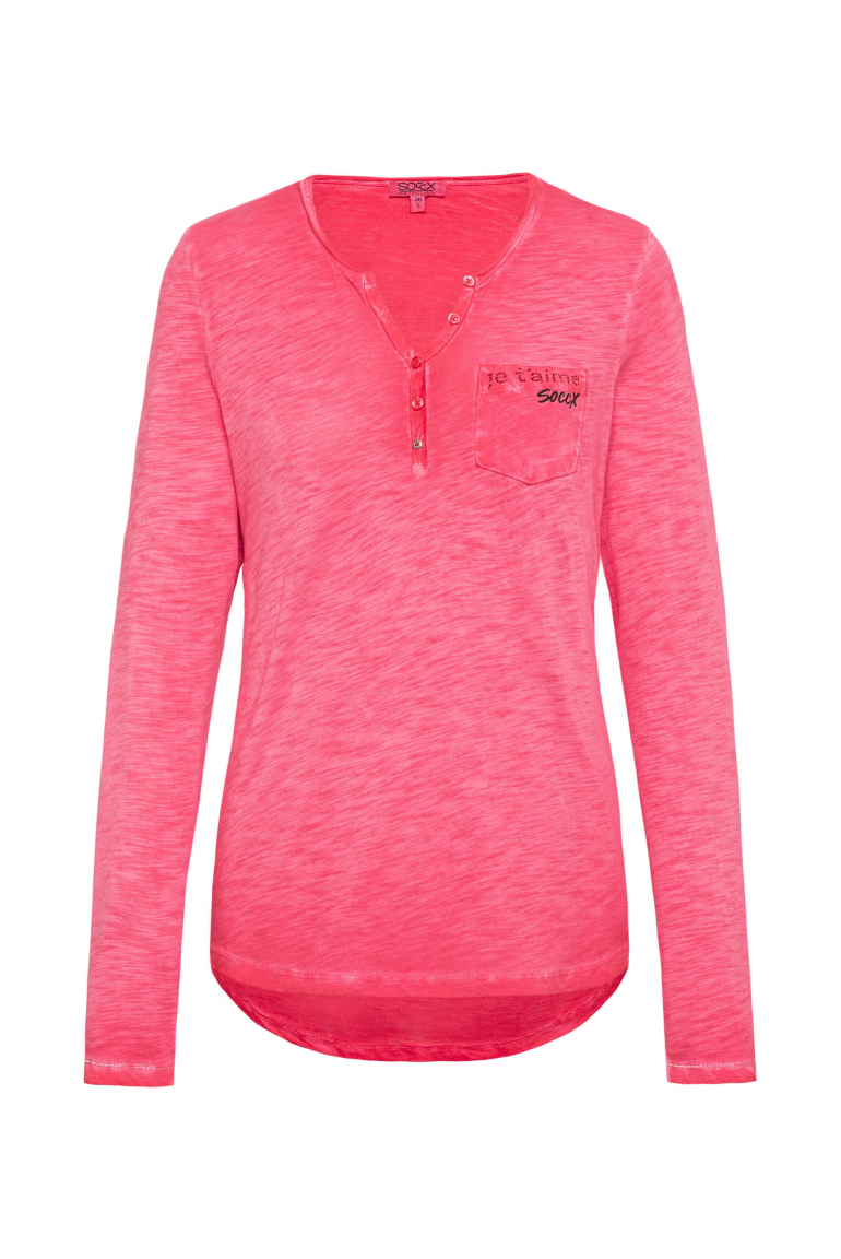 Serafino-Shirt mit Rücken-Print lovely red