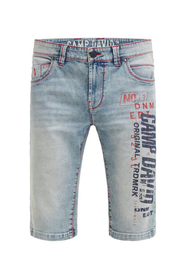 Skater Jeans RO:BI Slim Fit grey blue print