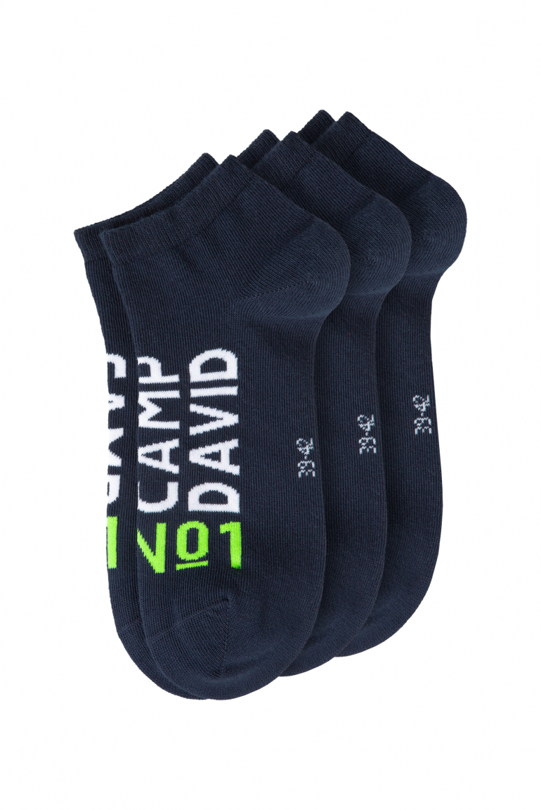 Sneakersocken mit Intarsia-Logo, 3er-Pack blue navy