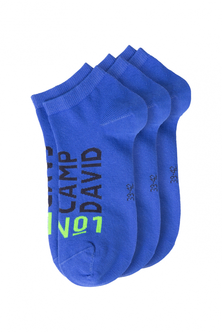 Sneakersocken mit Intarsia-Logo, 3er-Pack strong blue
