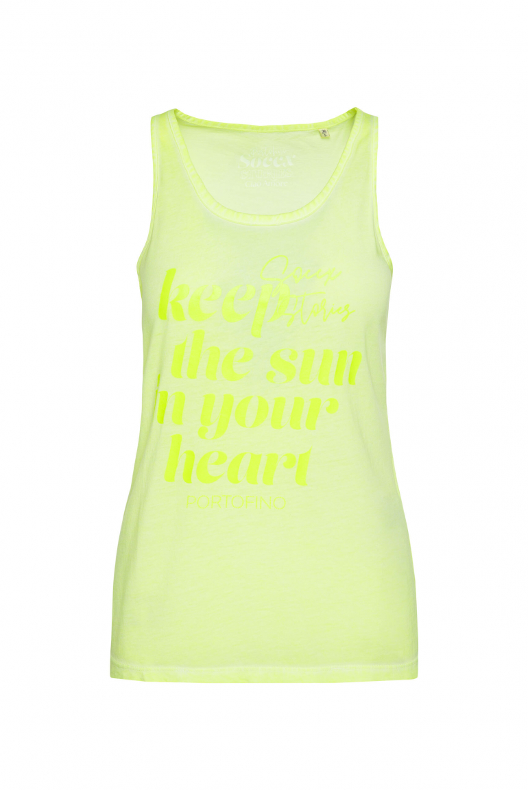 Sommertop Oil Dyed mit Print summer lime