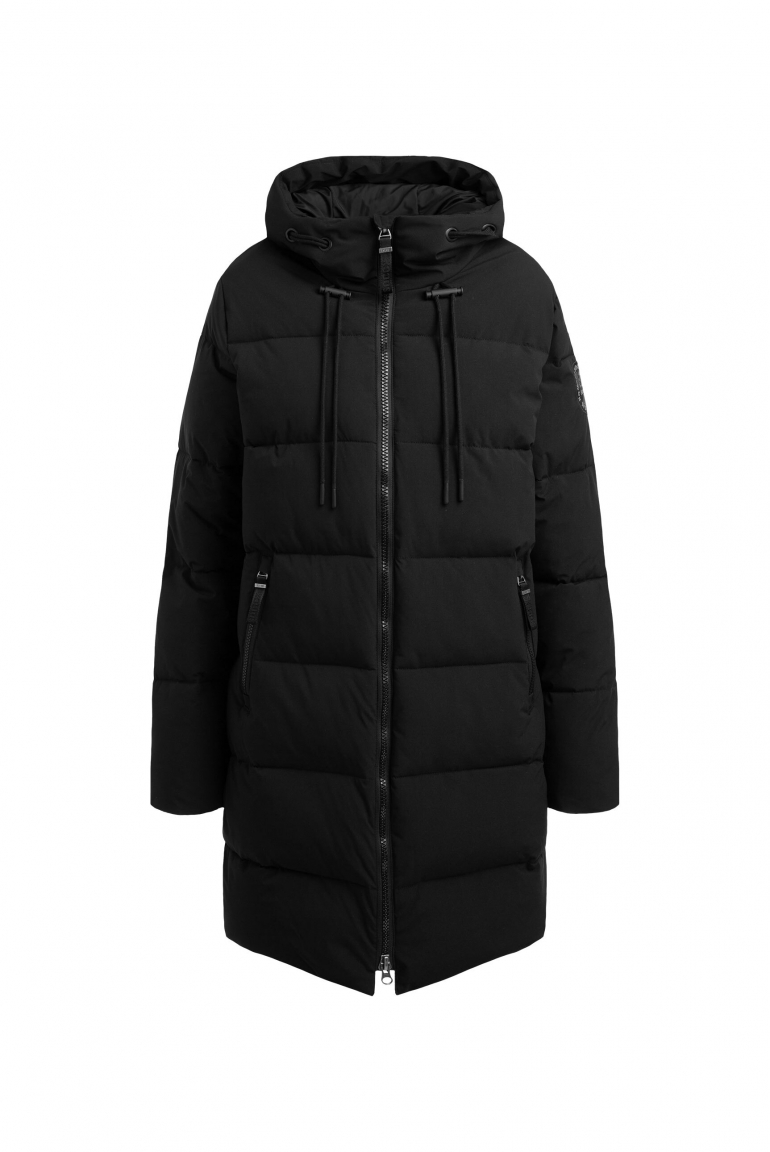 Stepp-Parka mit hochgeschlossener Kapuze black / black