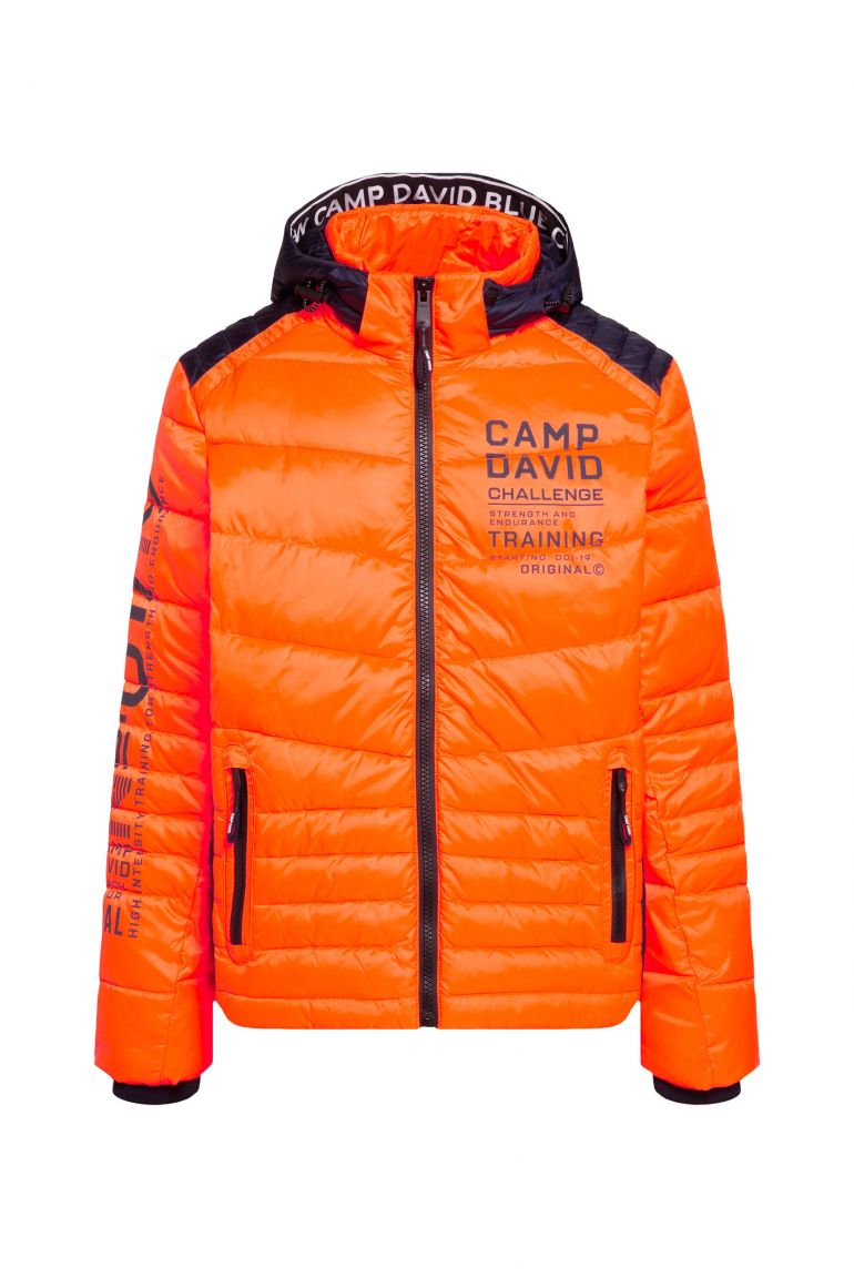 Steppjacke mit Colour-Details speed orange