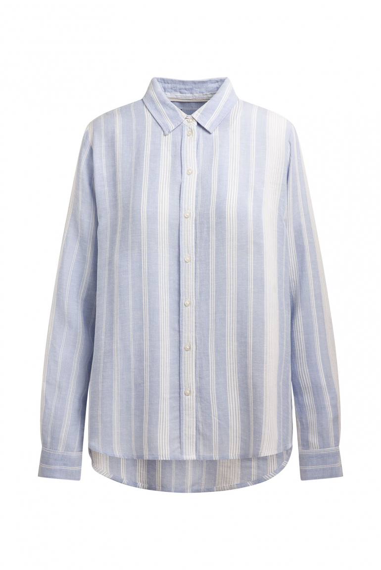 Streifenbluse mit Rücken-Artwork