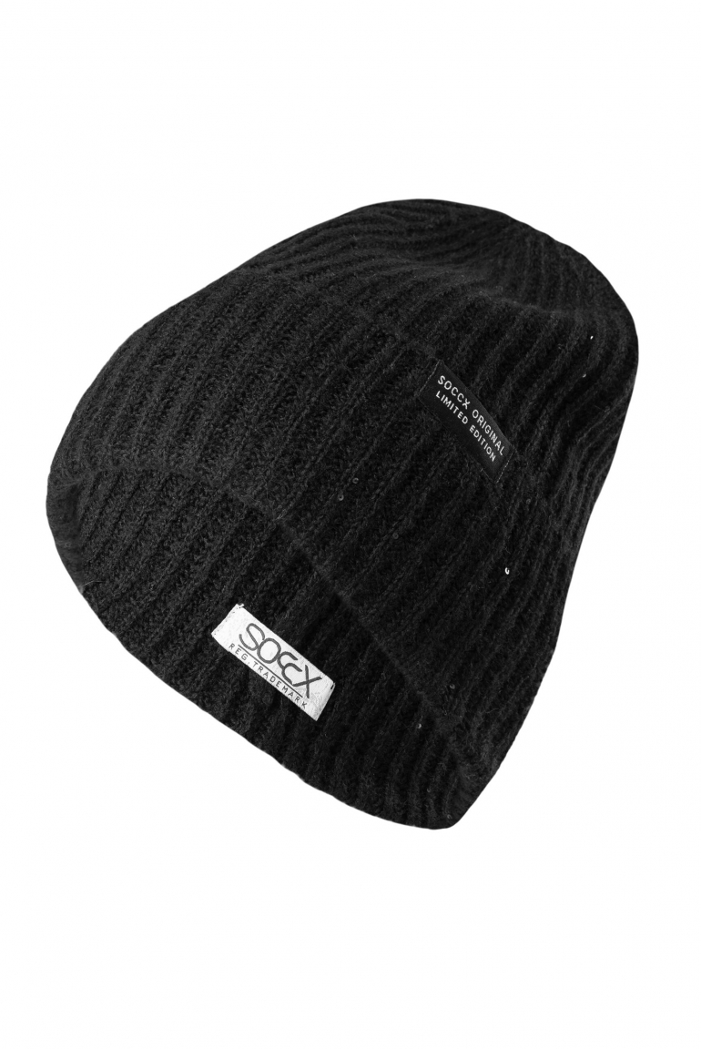 Strickmütze mit Mini-Pailletten black