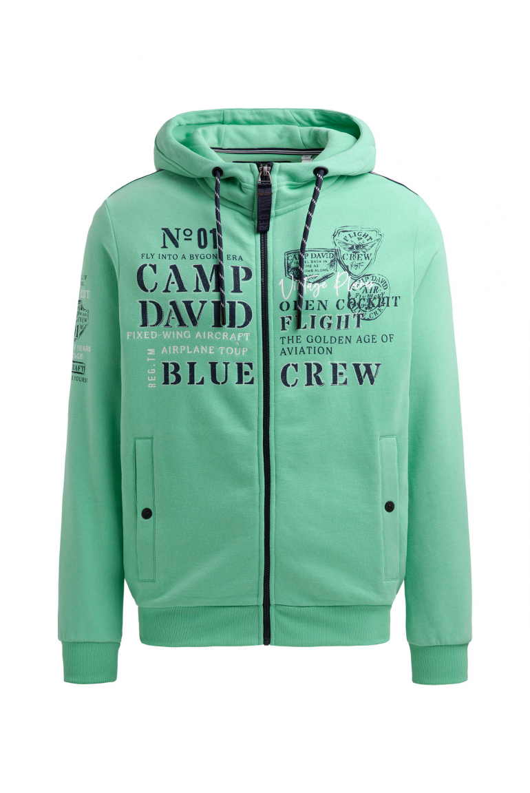 Sweatjacke mit Kapuze und Logo Artworks flight green