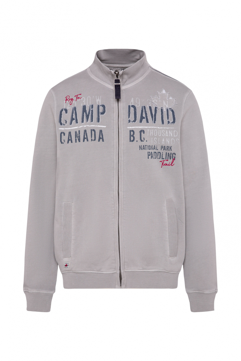 Sweatjacke mit Logo-Applikationen polo grey