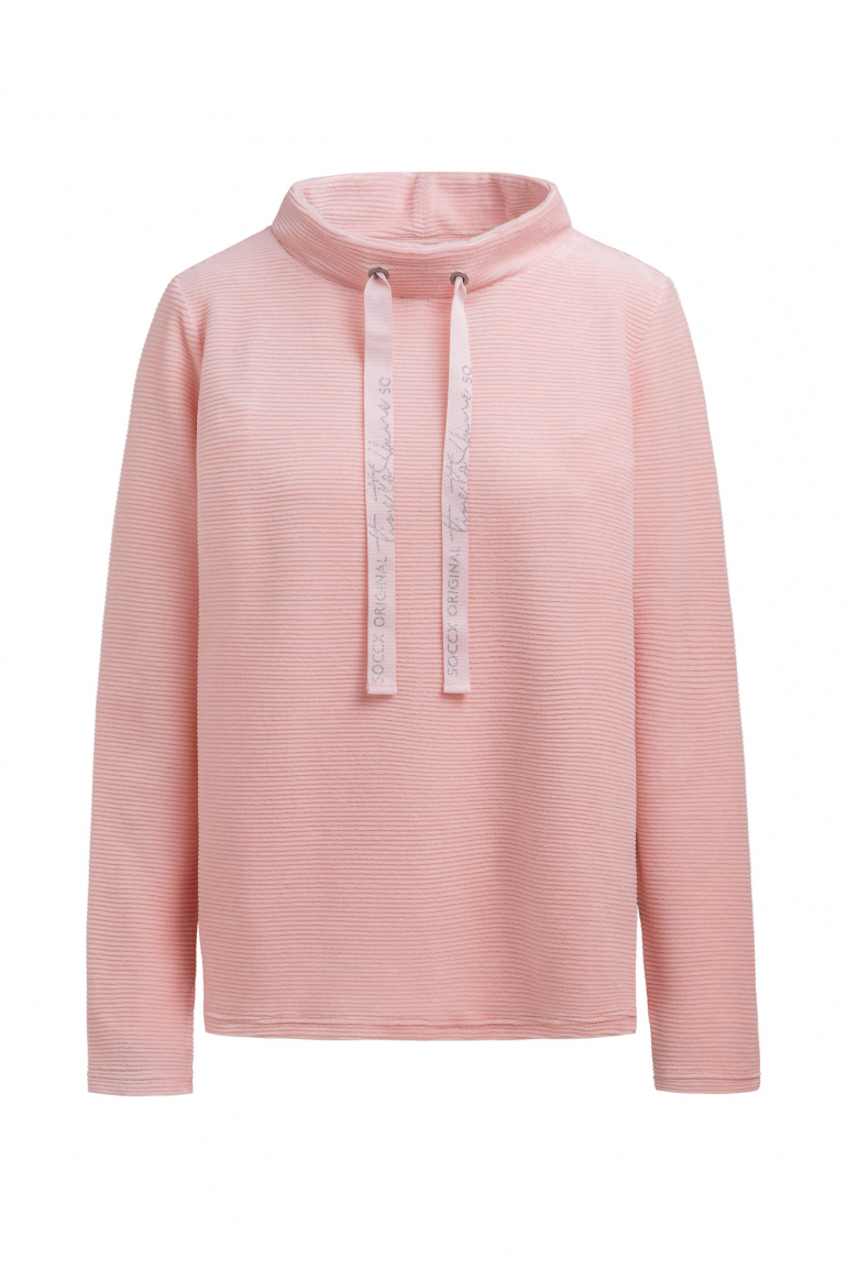Sweatshirt mit gerippter Samt-Struktur pearl rose