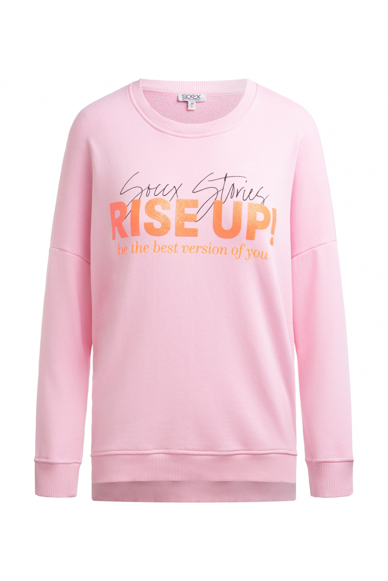 Sweatshirt mit Glitter Rubber Print smooth rose