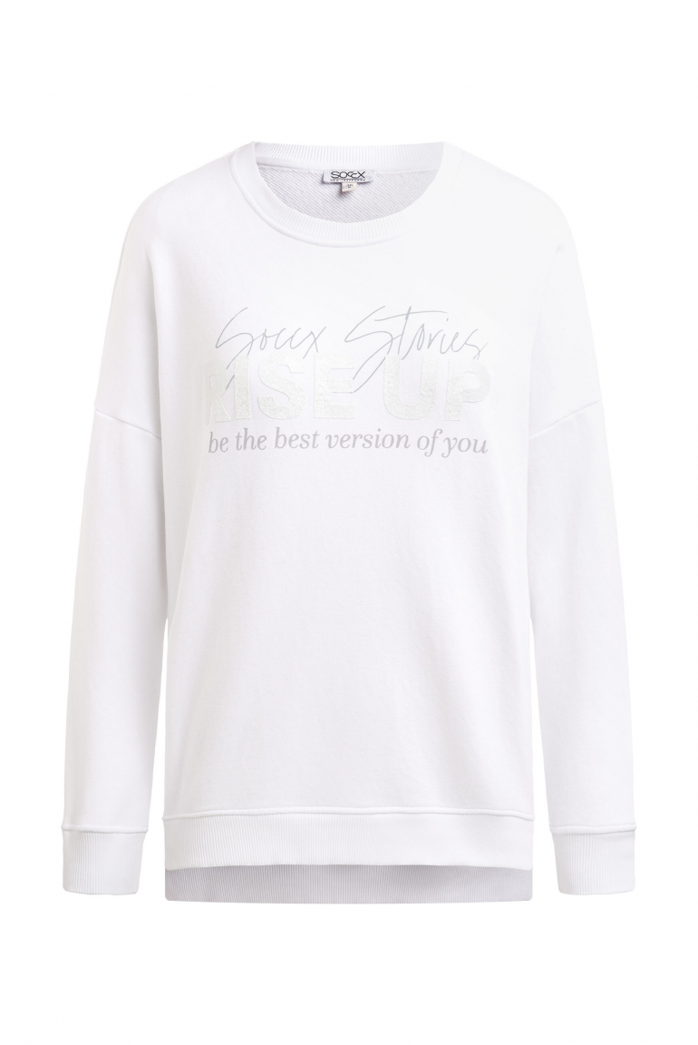 Sweatshirt mit Glitter Rubber Print opticwhite