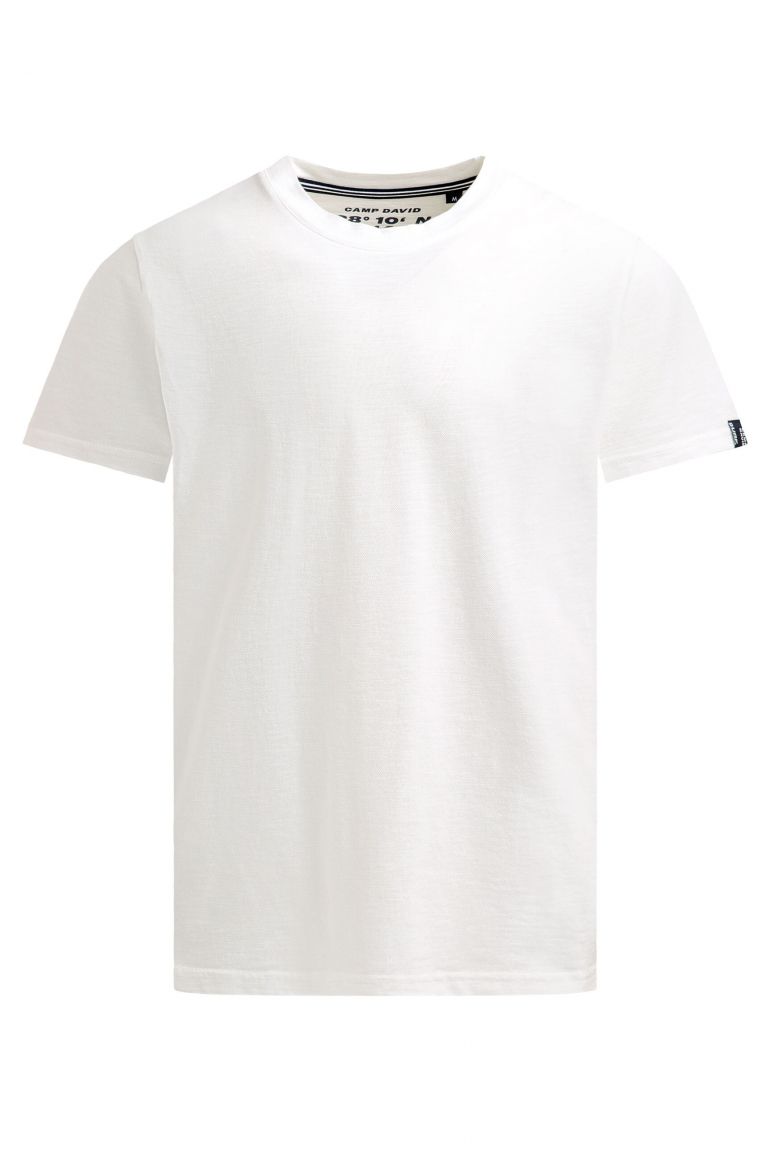 T-Shirt aus Slub-Pikee mit Back-Artwork ivory