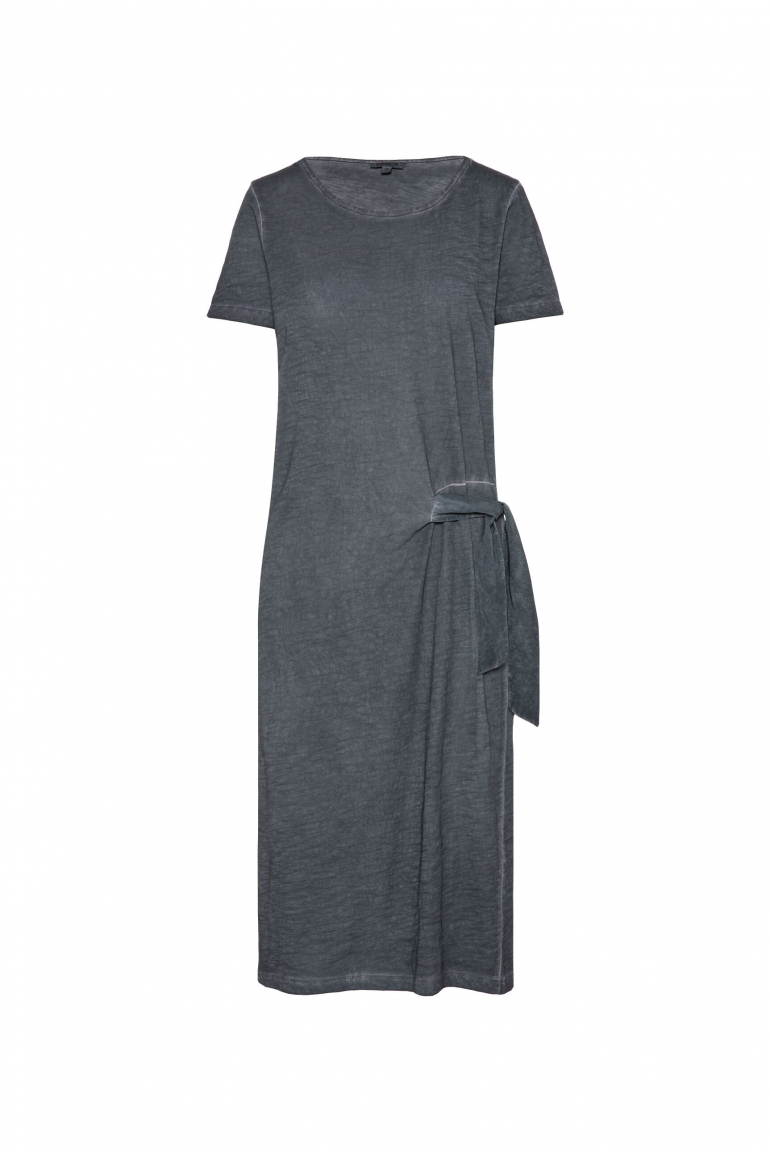 T-Shirt-Kleid mit seitlichem Bindegürtel blueberry