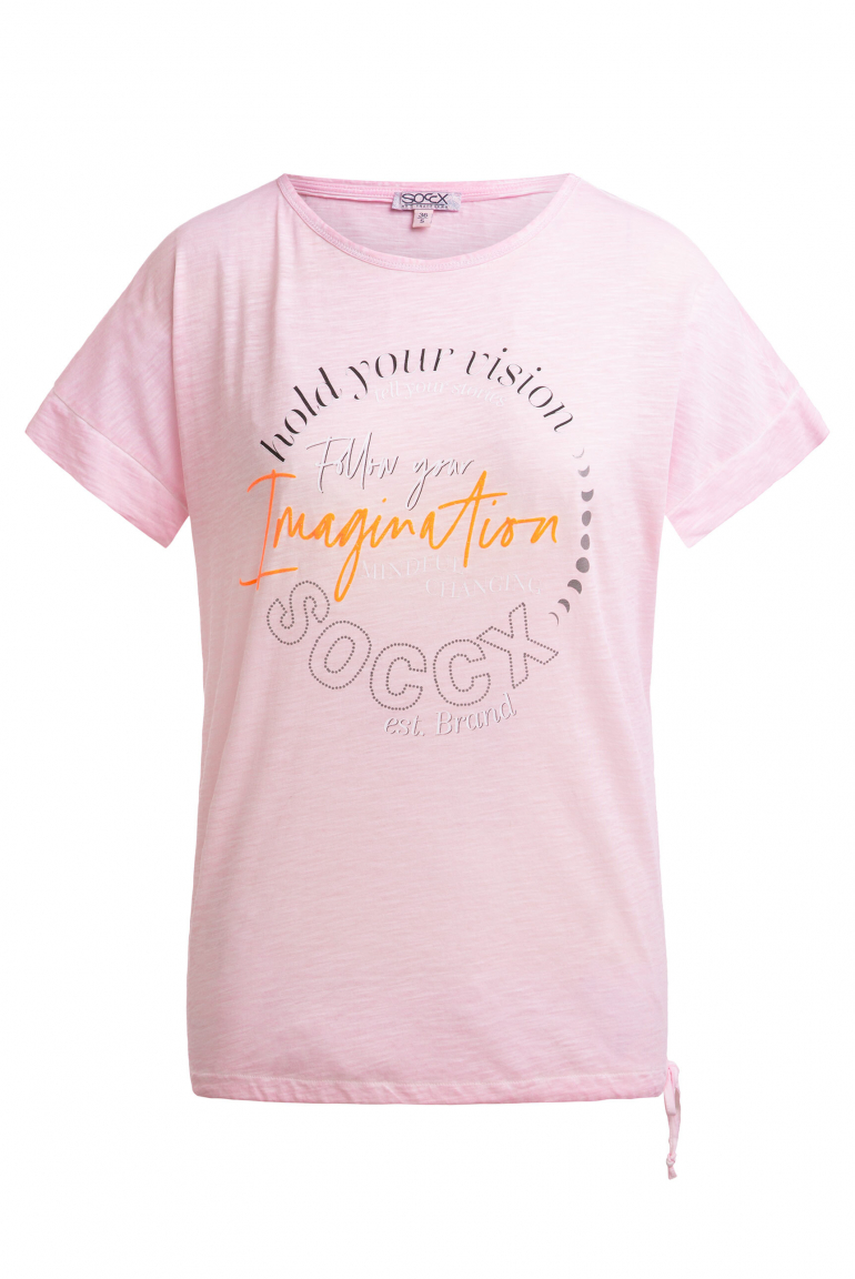 T-Shirt Loose Fit mit Tunnelzugband im Saum smooth rose