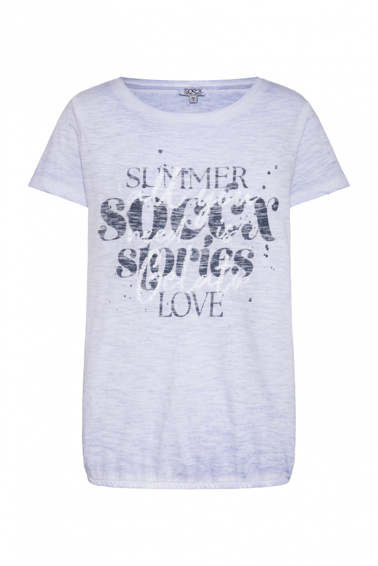 T-Shirt mit Elastiksaum und Artwork