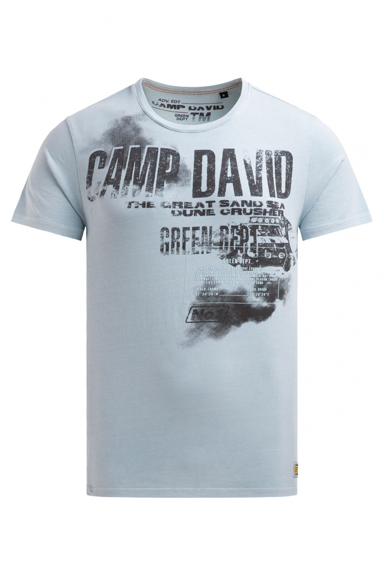 T-Shirt mit Photo- und Rubber-Print silver blue