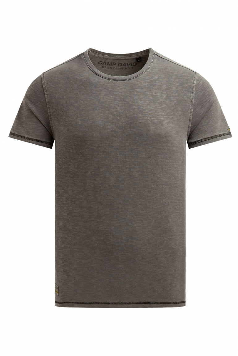 T-Shirt mit Tapes und Rücken-Print dark wood