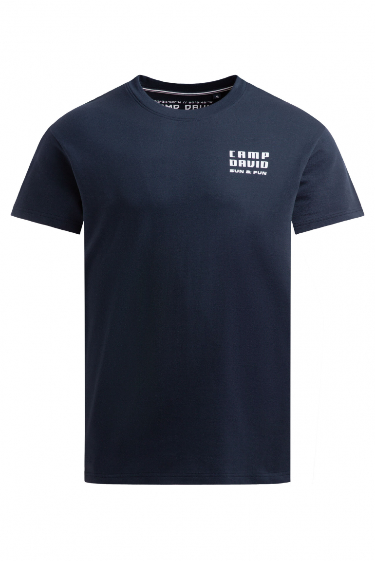 T-Shirt Rundhals mit Back-Print blue navy