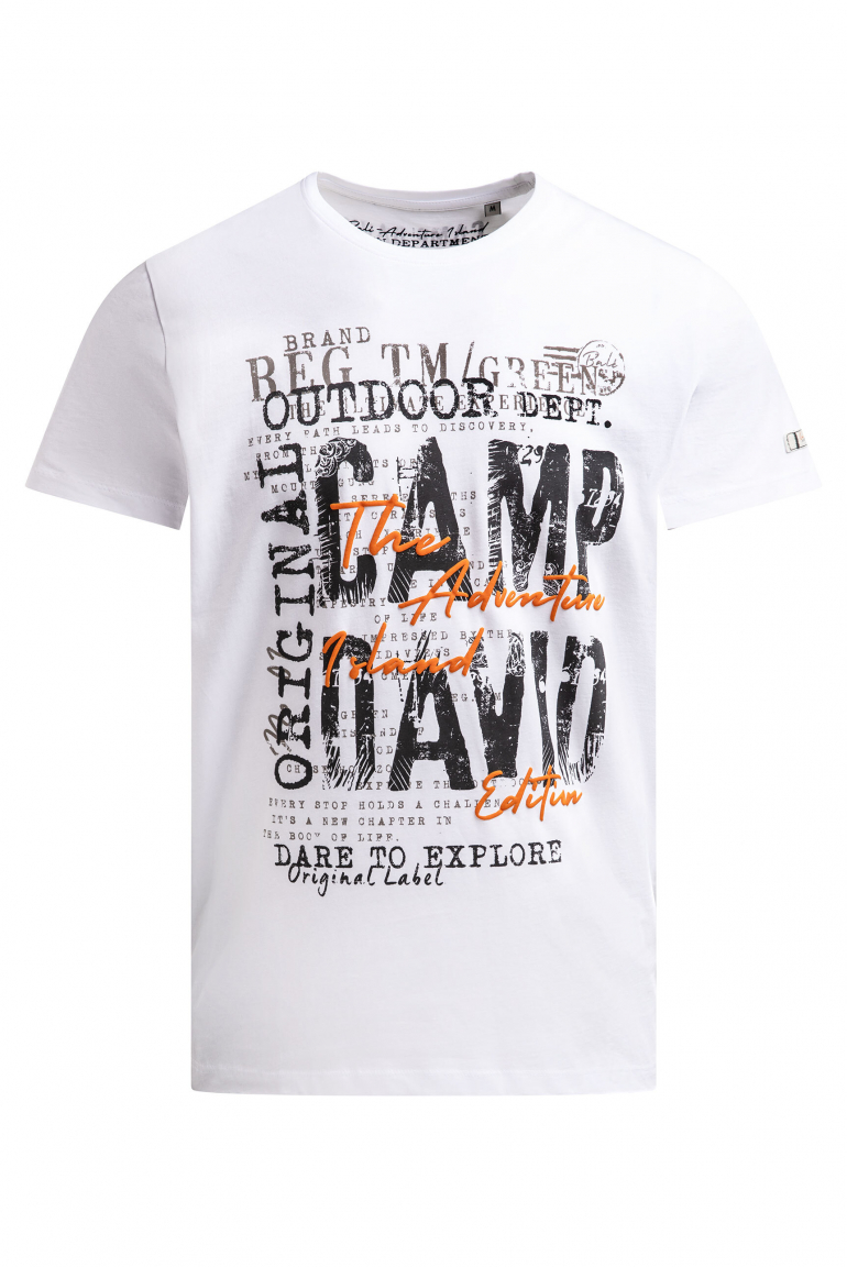 T-Shirt Rundhals mit Logo Prints opticwhite