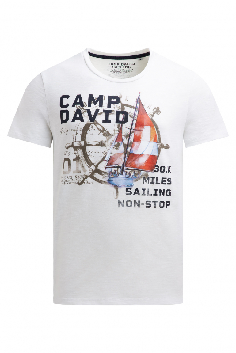 T-Shirt Rundhals mit Photoprint ivory