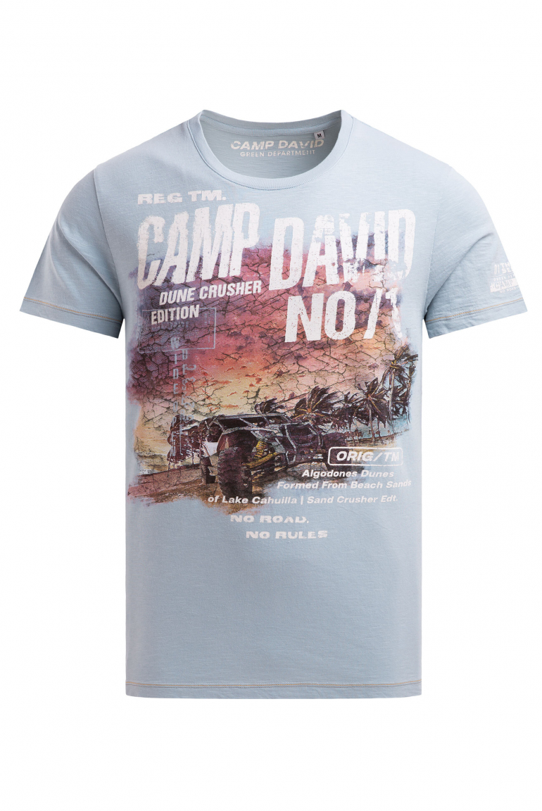 T-Shirt Rundhals mit Photoprint silver blue