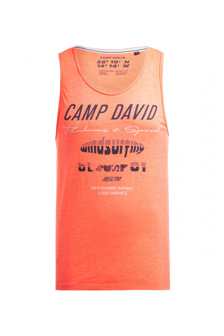 Tanktop mit Ausbrenner-Effekten und Prints neon flame